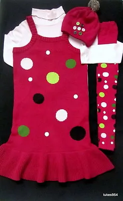 Gymboree Pups And Kisses Dot Sweater Dress Tights Button Hat Top Shirt 10 11 12 • $24.99