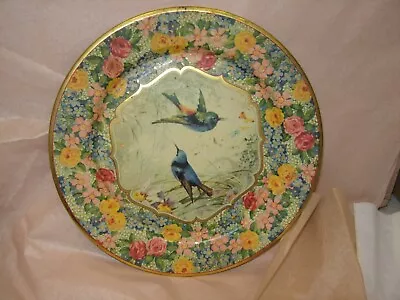 Daher Decorated Ware VINTAGE Tin Tray / Plate  Made In Holland 8” SONG BIRDS • $11.95