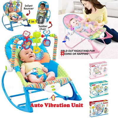 Baby Infant To Toddler Bouncer Rocker Swing Chair Music Soothing Vibration Toys • £8.75