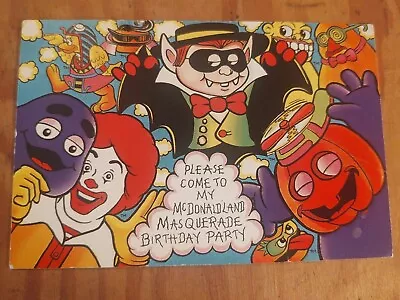 1970s Mcdonaldland Ronald McDonald Masquerade Birthday Party Postcard Pumpkin • $7.99