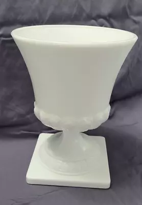 7  White Milk Glass Footed Planter Urn Greek Key Grecian Design • $15