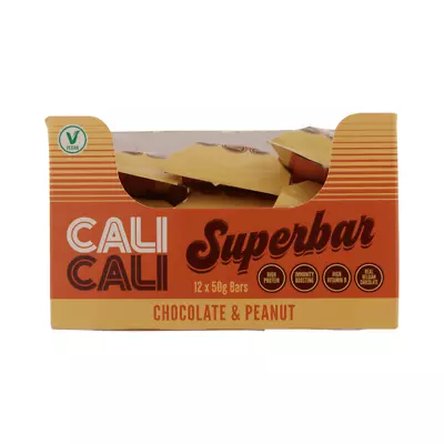 Cali Cali Superbar (12x50g) Chocolate & Peanut - Protein Bars • £36.46