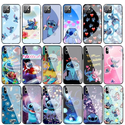 £7.19 • Buy Lilo Stitch Cute Tempered Glass Case For IPhone 13 14 15 Pro Max Mini Plus