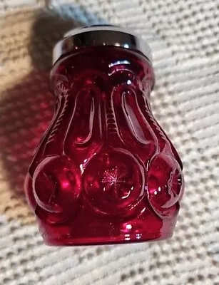 Vintage LE Smith Glass Moon & Star Ruby Red Cheese  Or Sugar Shaker  • $69.99