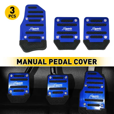 Blue Non-Slip Manual Transmission Brake Foot Pedal Pad Cover Car Accessories Set • $10.99