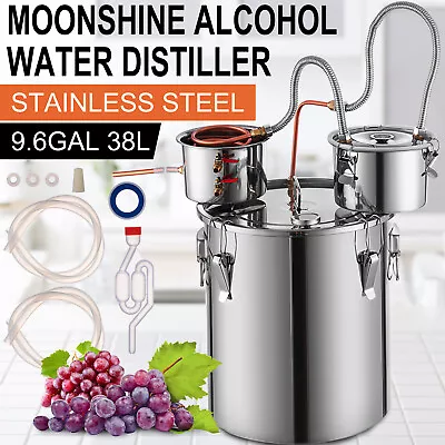 9.6 Gallons 38L Moonshine Still 3 Pot Water Alcohol Distiller Still Boiler Gift • $127.50