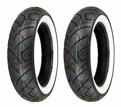 Shinko 130/90B16 180/65B16 Wide White Wall Front Rear Motorcycle Tires Set 777 • $333.52