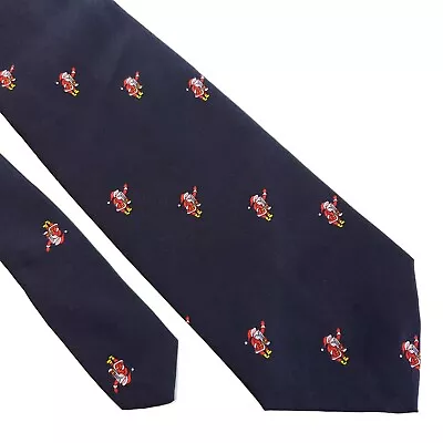 Santa Holiday Blue Christmas Polyester Short Tie • $8.99