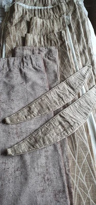 £0.99 • Buy 3 Pairs Of Thick, Lined Montgomery Curtains And 2x Matching Tie Backs