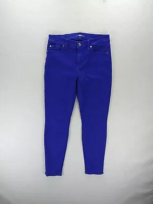 7 For All Mankind Jeans Womens 30 Royal Blue Mid Rise Skinny Super Soft Stretch • $18.48