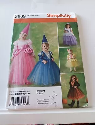 Simplicity Sewing Dressmaking Pattern 2569 Toddler's Fancy Dress Costumes Sz AA • £10