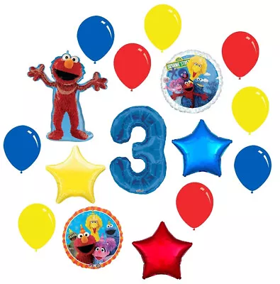 Elmo Sesame Street 3rd Birthday Party 16 Piece Supplies Balloon Decorations • $24.25