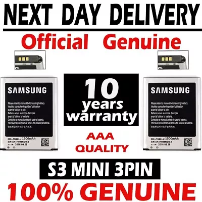 £4.45 • Buy New Replacement Samsung Galaxy S3 MINI AND Galaxy ACE 2 Battery 1500 MAH 3 PIN