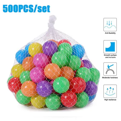 500Pcs Soft Plastic Ocean Balls Children Pit Kids Colourful Toys Play Pool Balls • $17.98
