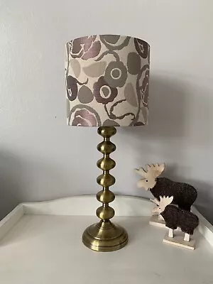 Handmade. Brown Beige Pink And Mauve 20cm Diameter Fabric Lampshade. • £26