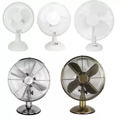 New Desk Fan Cooling Table Oscillating Indoor Electric Standing Home Office • £19.99