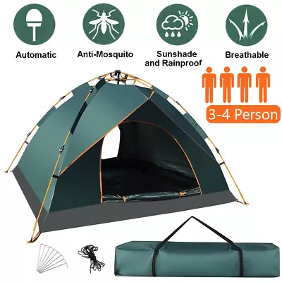 Waterproof Automatic 3-4 People Outdoor Instant PopUp Tent Camping Hiking Canopy • $46.99