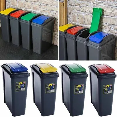 25 Litre Plastic Recycle Bin Indoor Recycling Waste Bin With Lid Home / Kitchen • £11.99