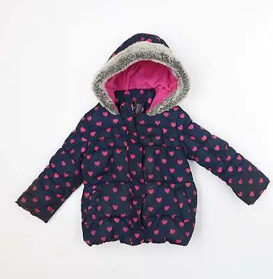 £5.25 • Buy Blue Zoo Girls Blue Geometric Quilted Coat Size 2-3 Years