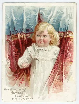 MELLIN'S FOOD Victorian Trade Card 1892 Little Blond Child Baby • $4.50