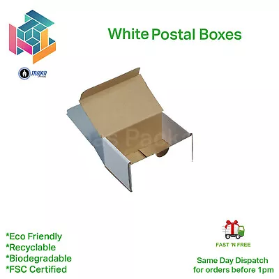 150 X 100 X 70mm (6 X 4 X 3 ) Small Parcel White/Brown Postal Box Mutli Listing • £11.17