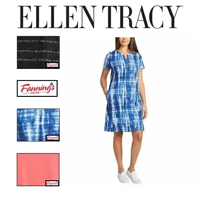 Ellen Tracy Ladies' V-Notch Relaxed Knit Dress With Pockets L32 • $16.15