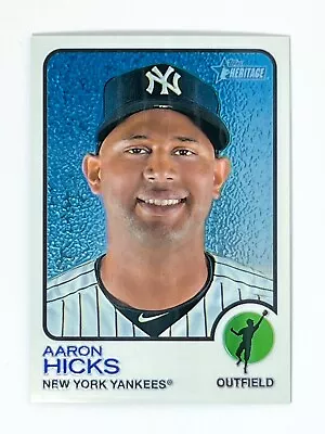 AARON HICKS 2022 Topps Heritage High # Chrome #715 Parallel #111/999 Yankees • $2.99