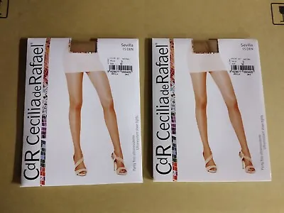 Cecilia De Rafael CdR Sevilla Gloss Tights Pantyhose 15D Natural M Size 3 Nude  • $25