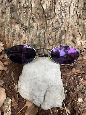 Oakley OO Jordan E Wire Vintage Sunglasses Black Frame Violet Iridium Lenses • $449