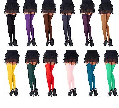 £4.99 • Buy Opaque Stockings 40Denier Plain Top By Sentelegi,24Fashionable Colours,SizesS-XL