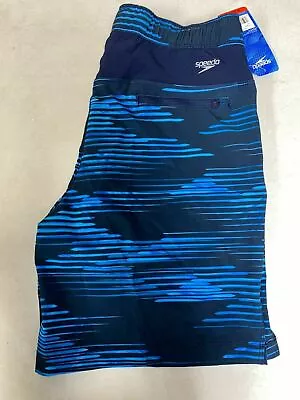 Speedo Men's Tech Volley Swim Shorts Trunks UPF 50+  Comfort Liner Peacoat Blue • $24.99