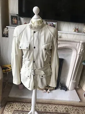 £99.99 • Buy Belstaff Gold Panther Style Soft Leather Jacket With Belt Ladies Size 42 S
