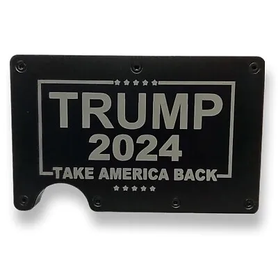 Trump 2024 RFID Blocking Minimalist Wallet Aluminum Money Clip Slim Card Holder • $16