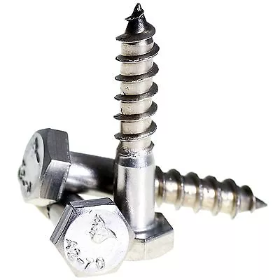 8mm M8 A2 STAINLESS STEEL COACH SCREWS HEX HEAD LAG BOLTS WOOD SCREW BOLT DIN571 • £179.21