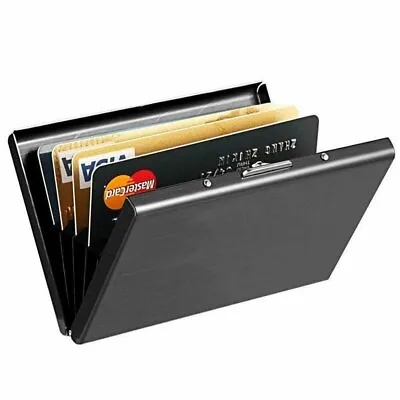 Credit Card ID Holder Slim Money Travel Wallet Men Stainless Steel RFID Blocking • $6.55