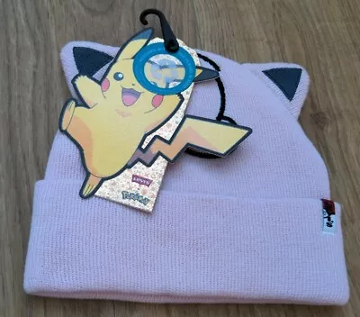 Levi's X Pokémon 25th Anniversary Pink Jigglypuff Ears Beanie Hat BNWT Free P&P • £18.99