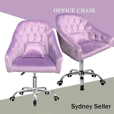 Office Chair Velvet Computer Chairs Study Work Gaming Desk Chairs Pink Grey  • $98.89