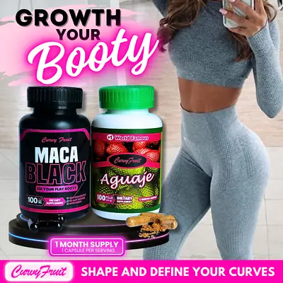 BIG BUTT GROWING: Aguaje + Black Maca ROOT PILLS MAXIMIZE Your BOOTY SIZE FAST! • $43.90