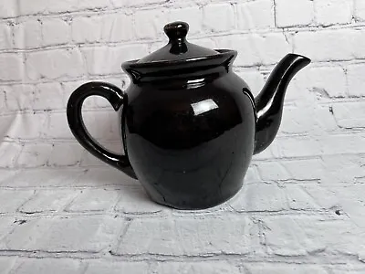 Teapot Vintage 4 Cup English Personal Black Glossy Finish ~ Gift ~ Tea ~ GIFT!! • $7.99