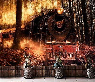 3D Memory Forest Train 8300 Transport Wallpaper Wall Murals Wall Paper Mural Rom • $16.99