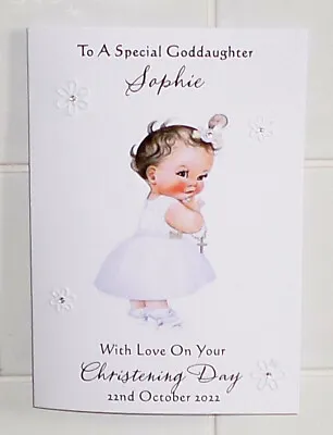 Personalised Christening Card Goddaughter Granddaughter Daughter Niece • £2.69