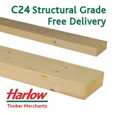 Heavy Duty Timber Joists Wood 3x2 4x2 5x2 6x2 C24 Structural Grade Carcassing • £243.49