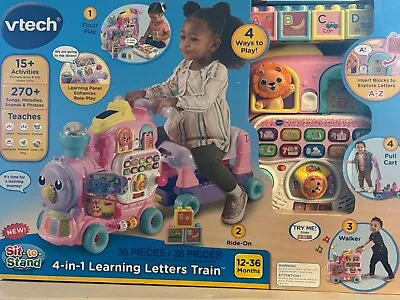 VTech Sit-to-Stand Alphabet Train PINK (Discontinued Color) - Toddler Girl Gift • $45.99