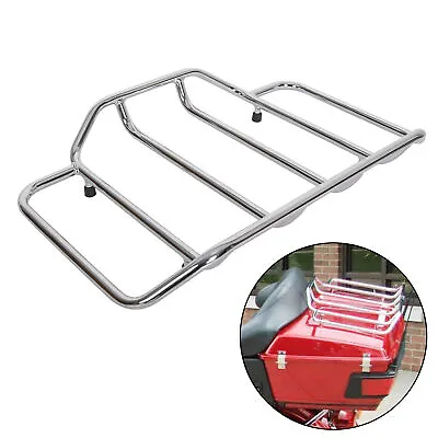 Chrome Top Luggage Rack Rail Tour Pack Carrier Trunk For Harley Street Glide • $31.49