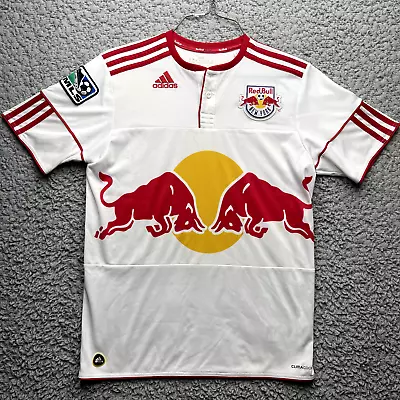 Adidas Red Bulls Soccer Jersey Polo Shirt XL Fits M MLS Patch Rugby Buttons 2010 • $28.88