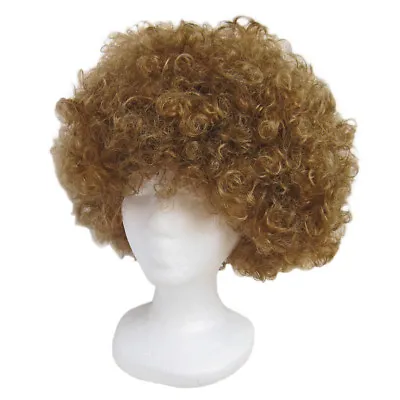 Economy Brown Afro Wig ~ HALLOWEEN 60s 70s DISCO CLOWN COSTUME PARTY CURLY FRO • $5.95