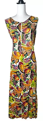 VTG Bila Womens Colorful Art To Wear Tropical Maxi Dress Bohemian Comfort Gauze • $19