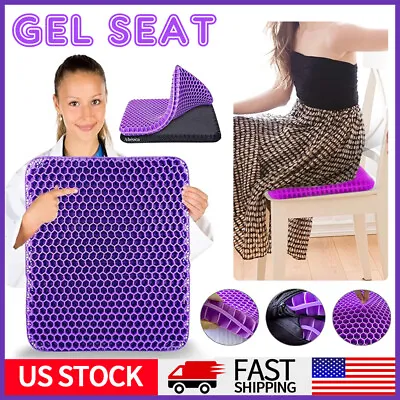 Gel Seat Cushion For Long Sitting Super Large & Thick Soft & Breathable 2 Covers • $25.99