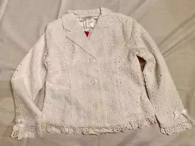 Gymboree Parisian Rose White Eyelet Blazer Easter Girls Sz 6 NWT • $24.95