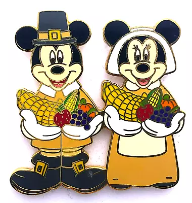 2005 - DISNEY Trading Pin - MICKEY And MINNIE MOUSE - THANKSGIVING - PILGRIMS • $13.45